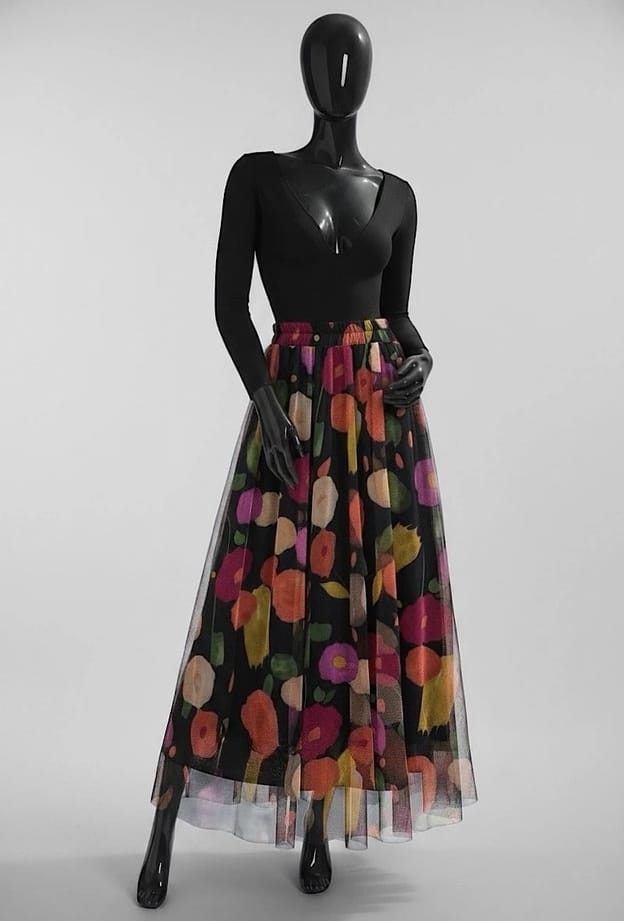 Loowie Ariana Black Floral Tulle Skirt - Little Miss Muffin Children & Home