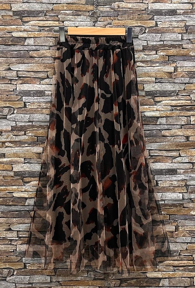 Loowie Ariana Black Leopard Print Tulle Skirt - One Size S–L - Little Miss Muffin Children & Home