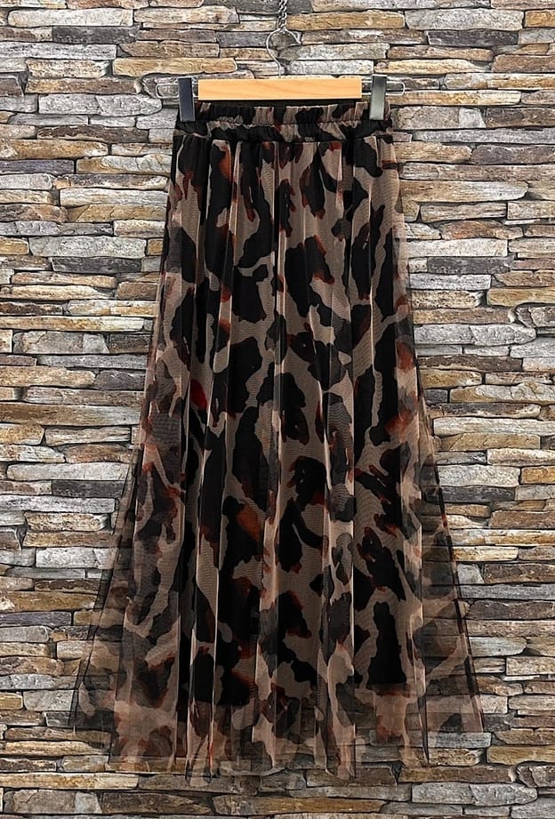 Loowie Ariana Black Leopard Print Tulle Skirt - One Size S–L - Little Miss Muffin Children & Home