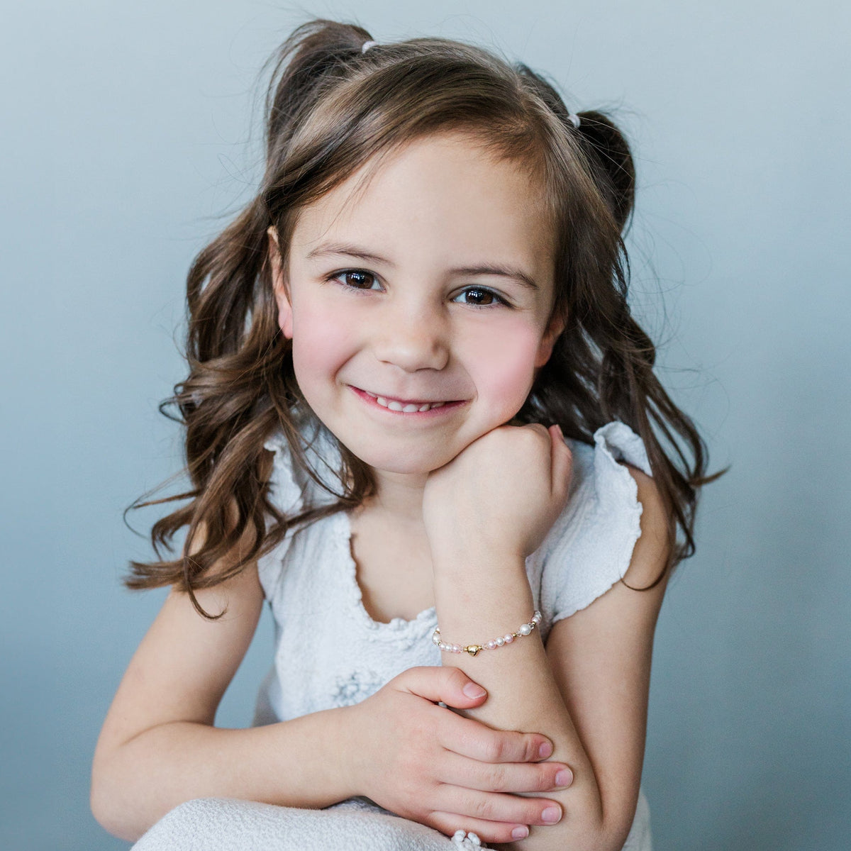 Cherished Moments Cherished Moments 14K Gold-Plated Pink Pearl Baby Heart Bracelet - Little Miss Muffin Children & Home