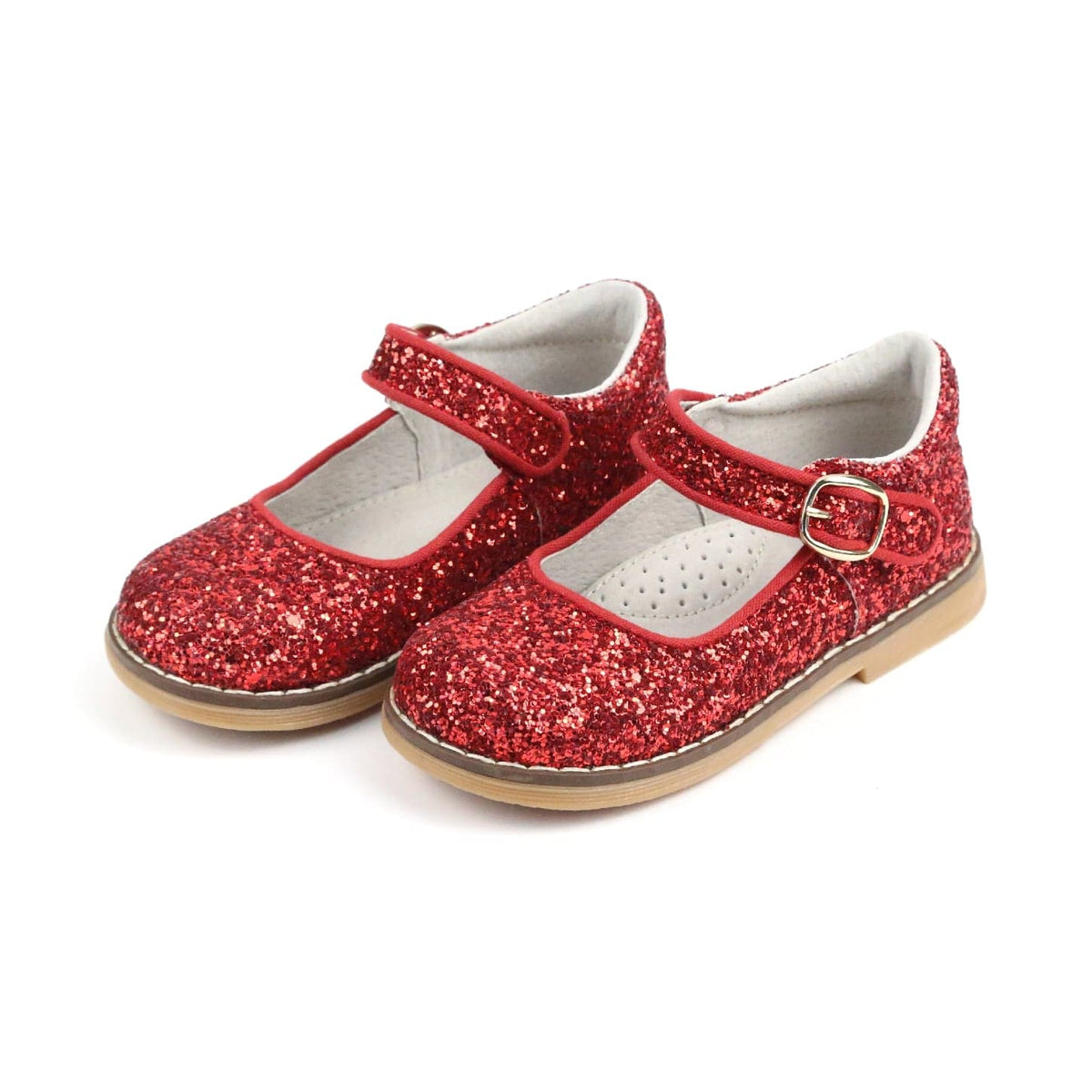 L'Amour Shoes L'Amour Natasha Glitter Mary Jane in Glitter Red - Little Miss Muffin Children & Home