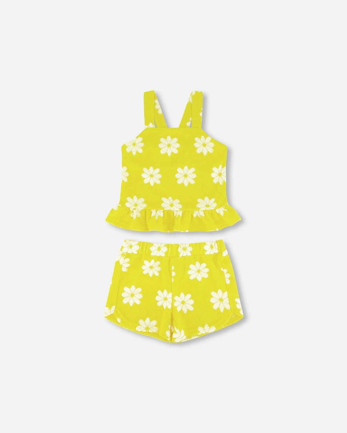 DEUX PAR DEUX Deux Par Deux Terry Cloth Flowers Tank Top & Short Set - Little Miss Muffin Children & Home