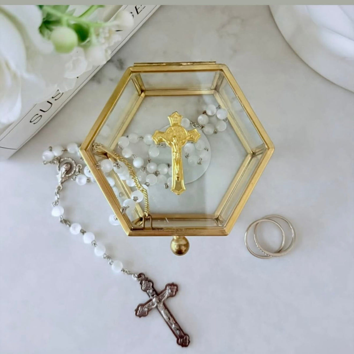 Susan Lange Designs Rosary/Ring Box Cross - Little Miss Muffin Children & Home