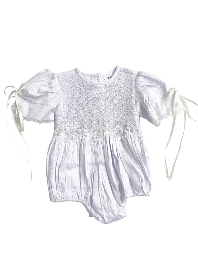 Lulu Bebe Nikki Smocked Bodice Bubble with White - Little Miss Muffin Children & Home