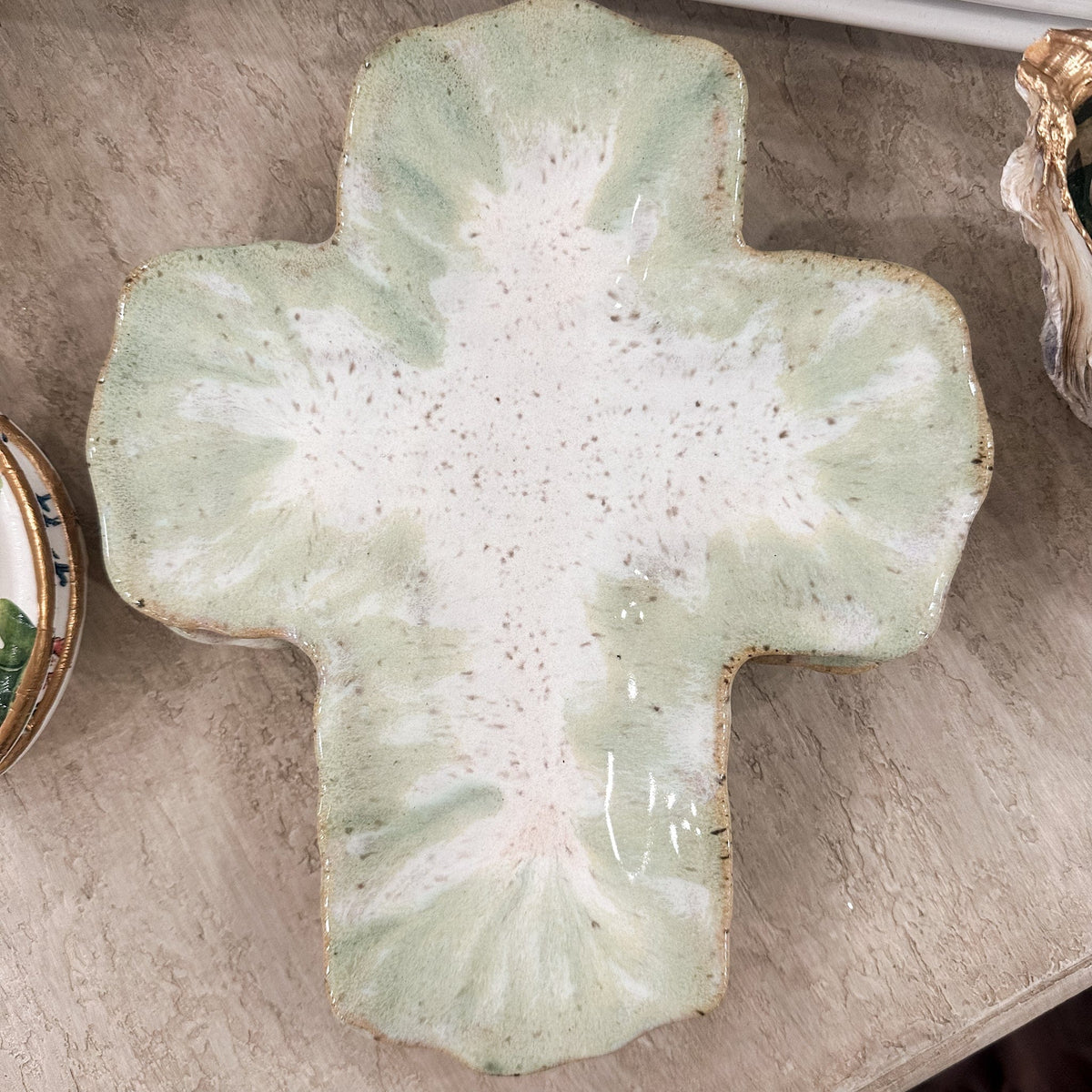 Etta B Pottery Matcha Latte Gifting Cross - Little Miss Muffin Children & Home