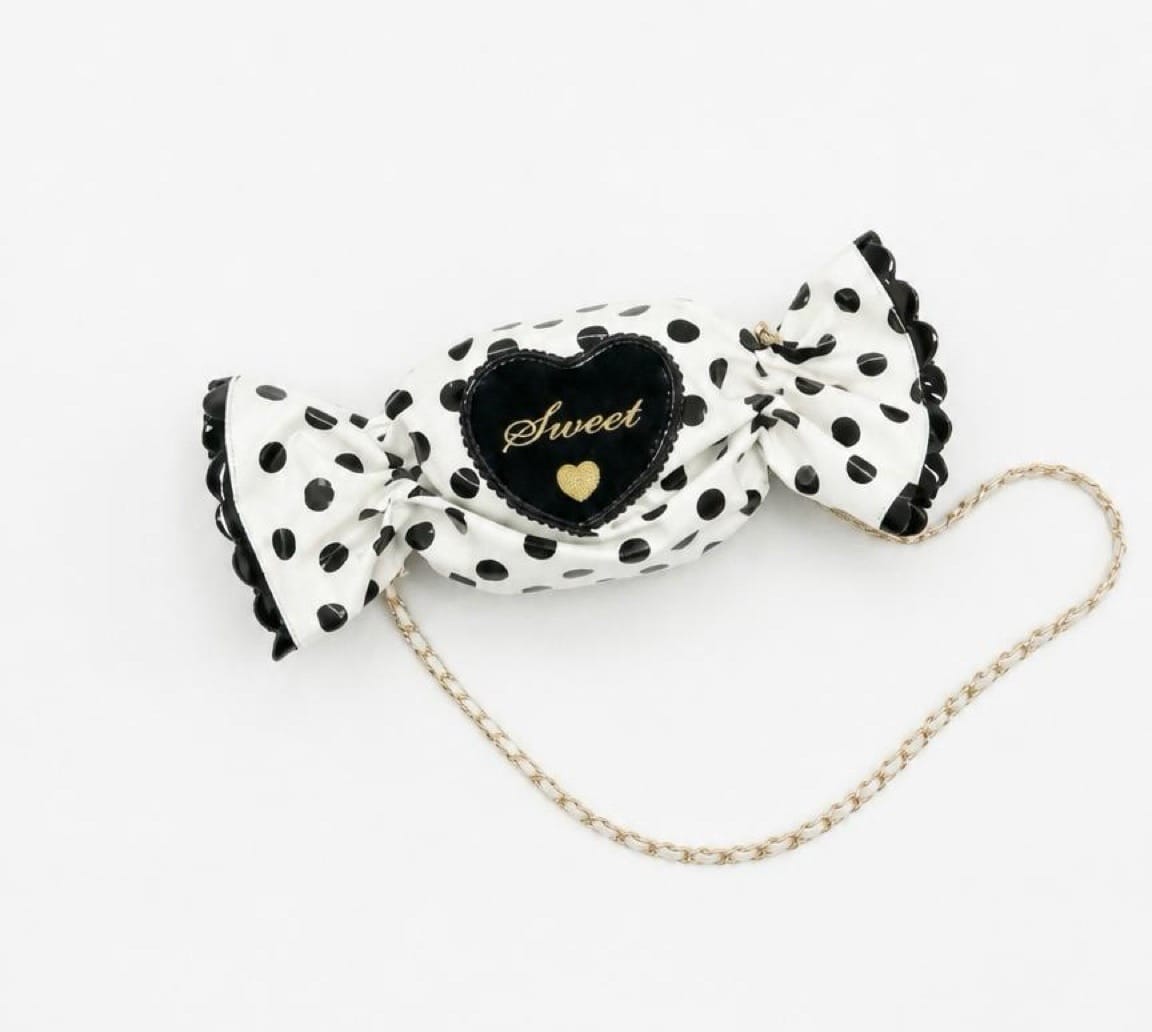 Timmy Woods Beverly Hills Heart Candy White & Black Handbag with Golden Chain Shoulder Strap – Timmy Woods Beverly Hills - Little Miss Muffin Children & Home