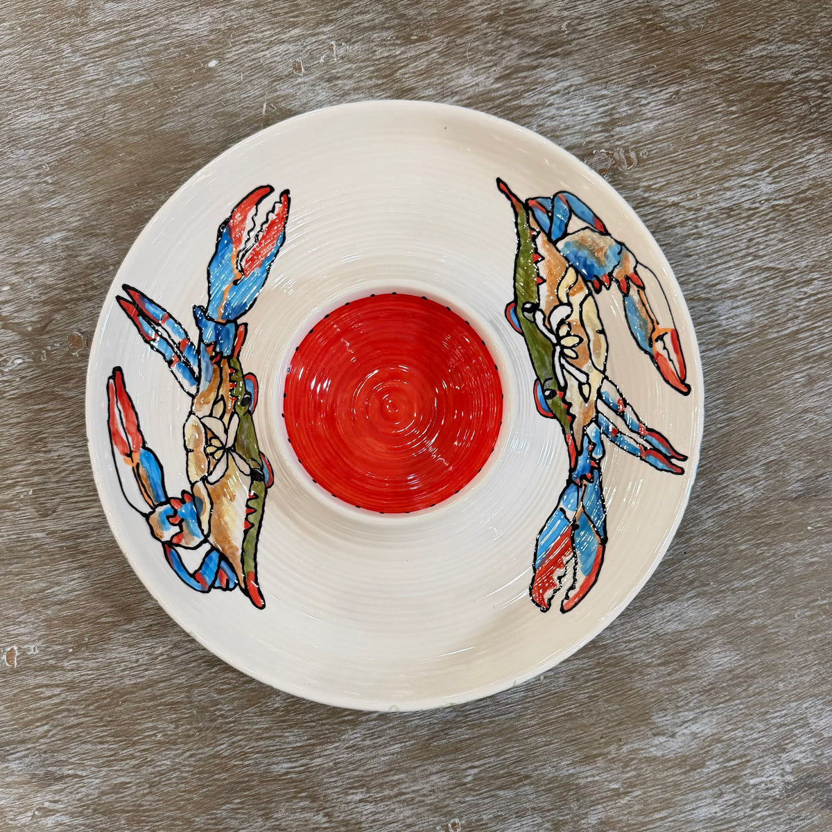 Jan Salzer Art Crab Round Chip & Dip - Little Miss Muffin Children & Home