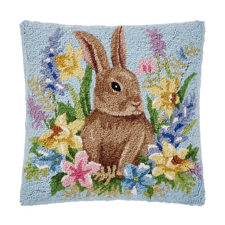 Floral Bunny Hook Pillow