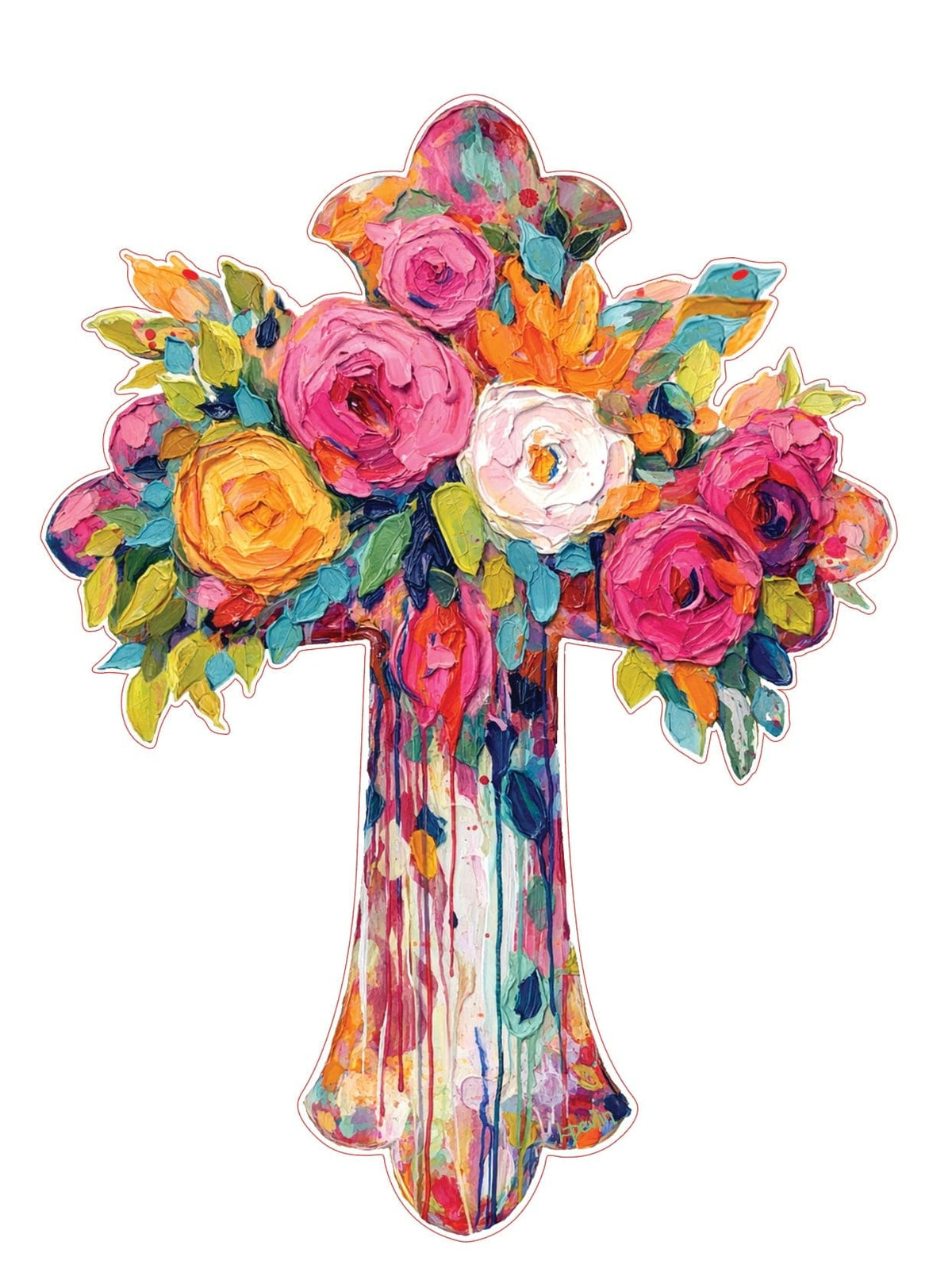 Lisa Devlin Designs Cross Flowers at Top Door Hanger - Little Miss Muffin Children & Home