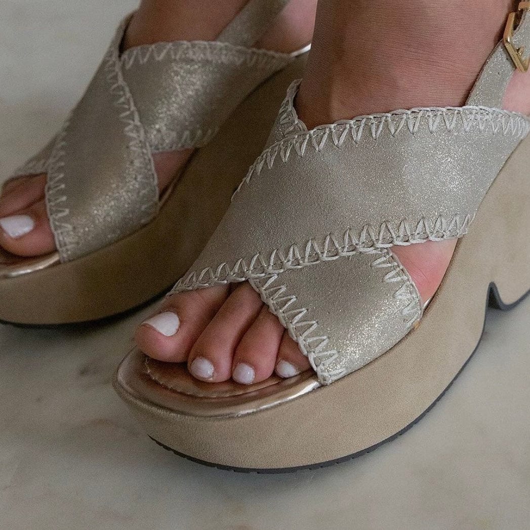 Naked Feet Naked Feet Tofino Wedge Sandals in Gold - Little Miss Muffin Children & Home
