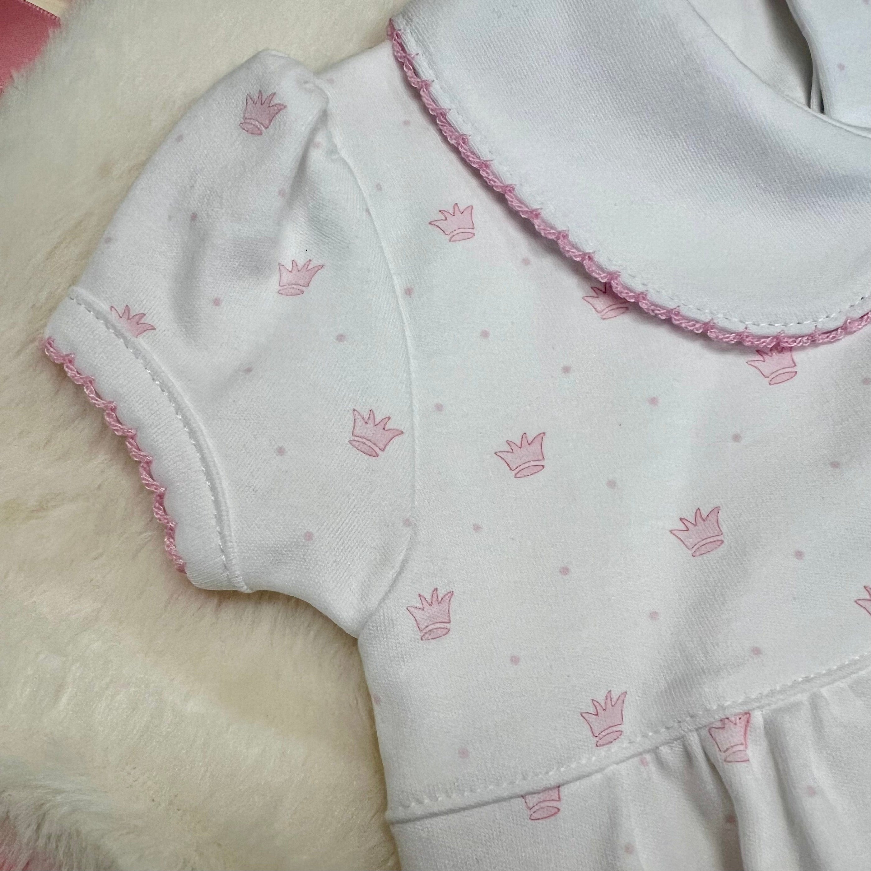 Lulu Bebe Lulu Bebe Pima Pink Crown Bubble - Little Miss Muffin Children & Home