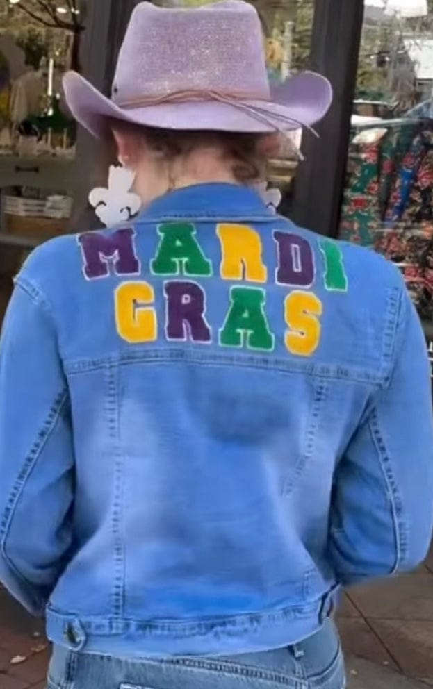 P&A Gift Mardi Gras Denim Jacket - Little Miss Muffin Children & Home