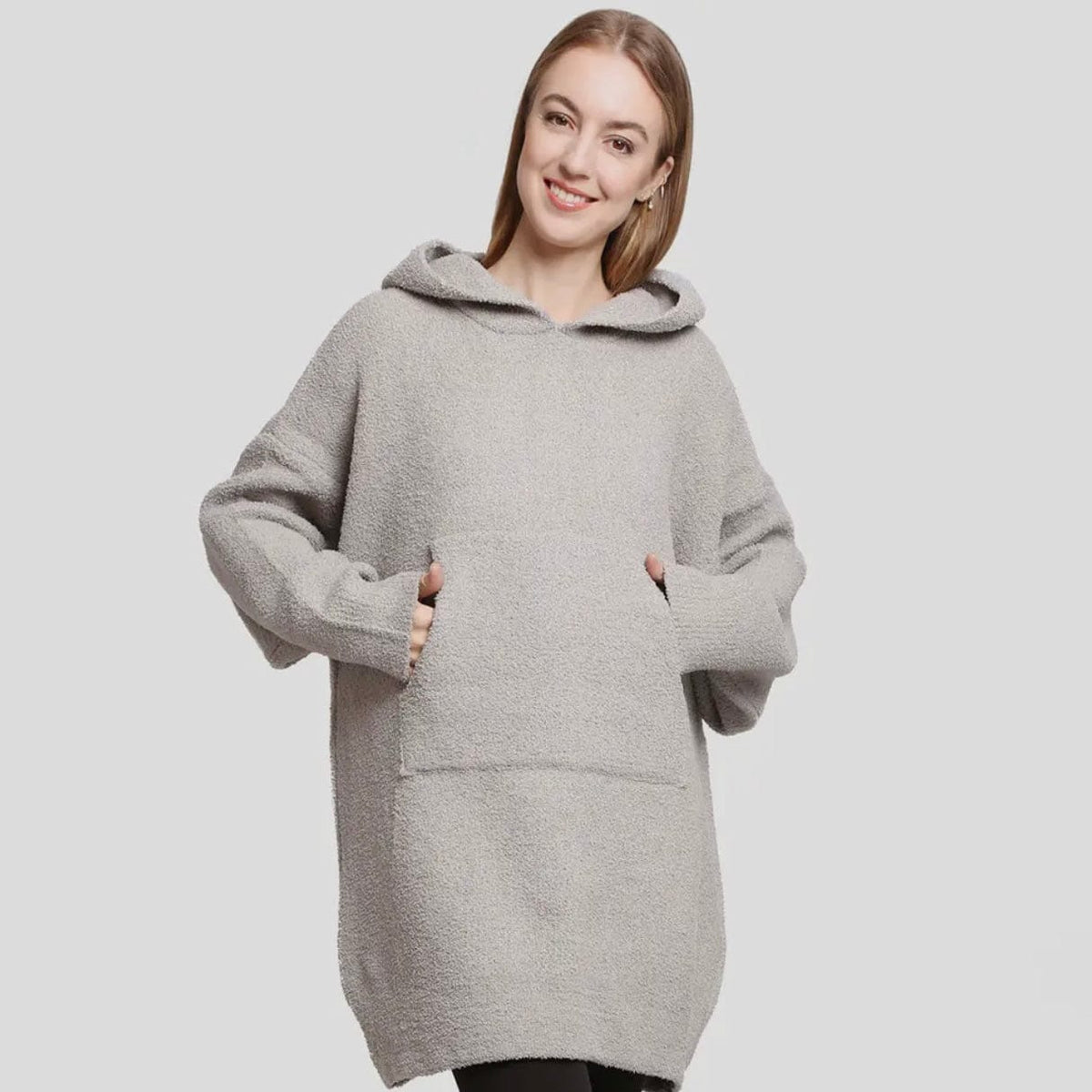 Fashion City Fashion City Soft Hooded Snuggie Blanket with Pockets, Gray - Little Miss Muffin Children & Home