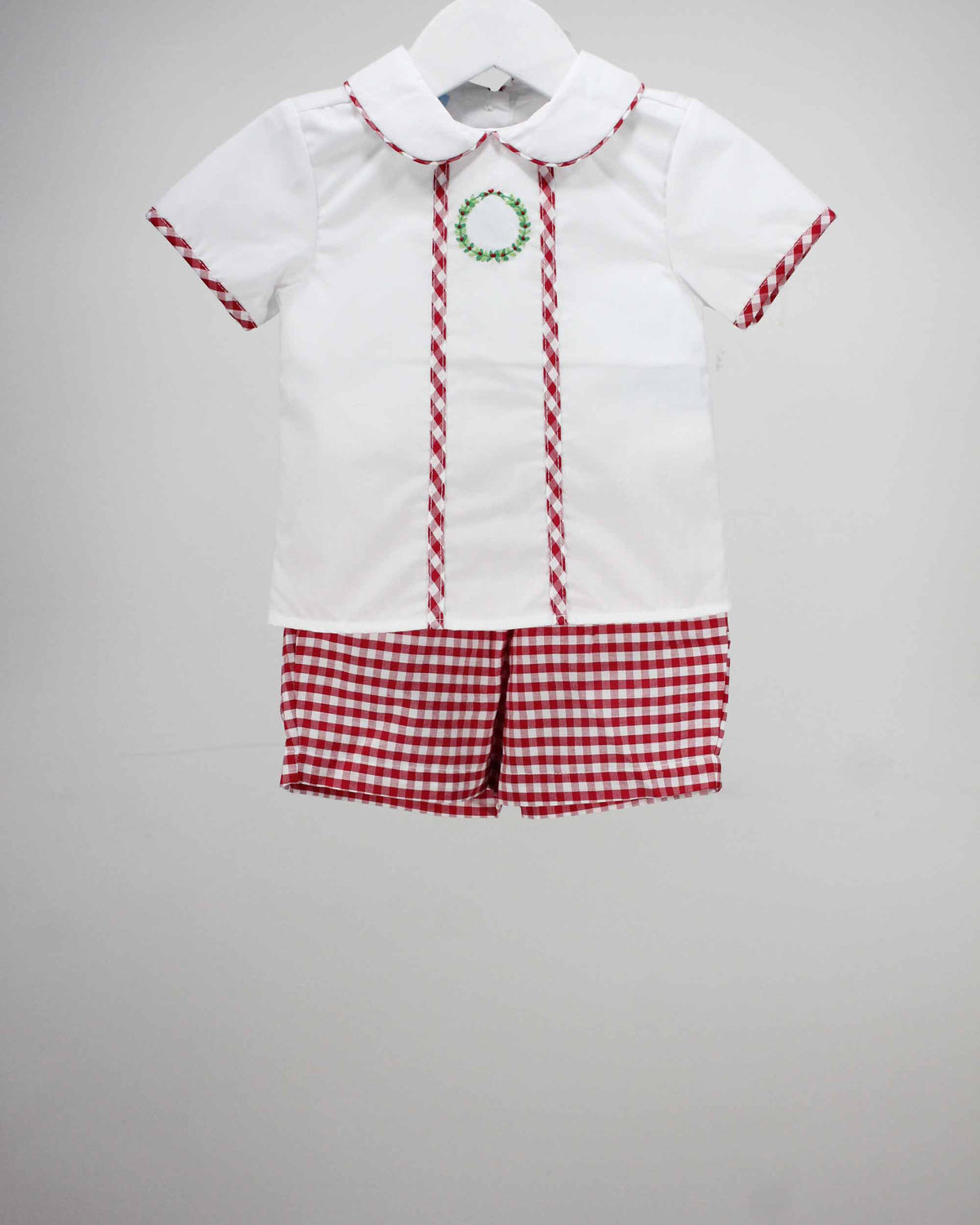 boys two piece plaid shorts set