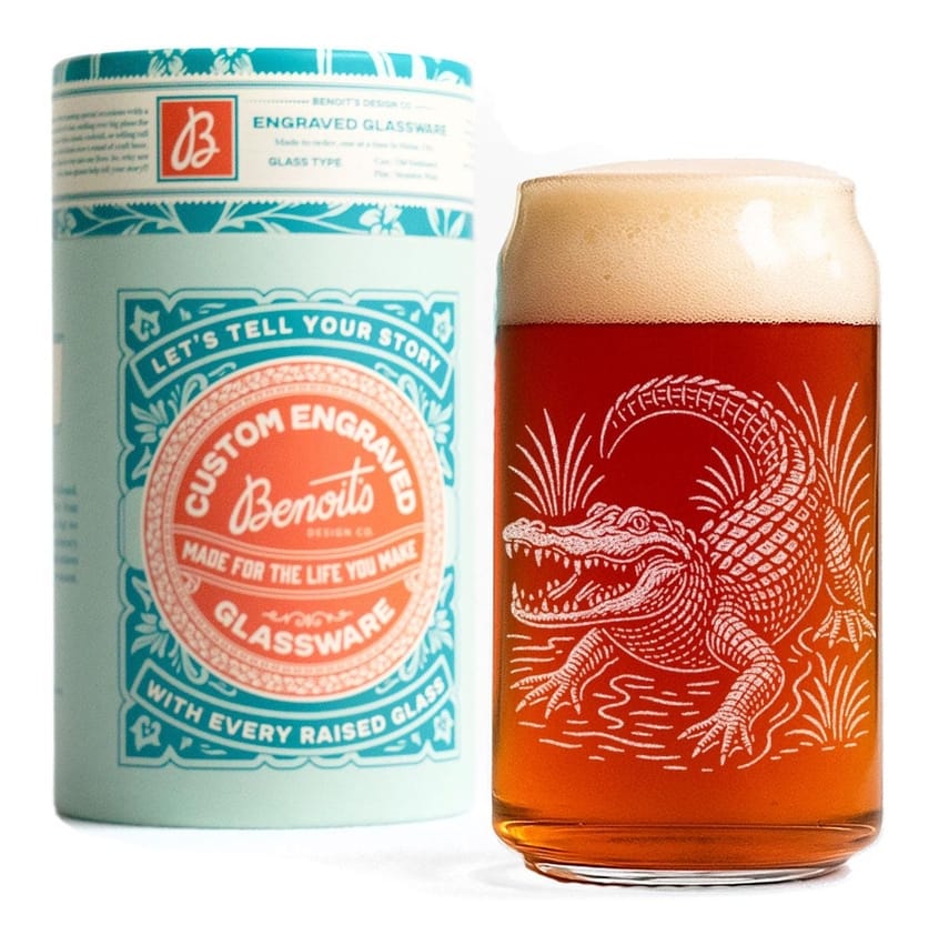 Alligator Drinking Glass, 16oz Beer Can