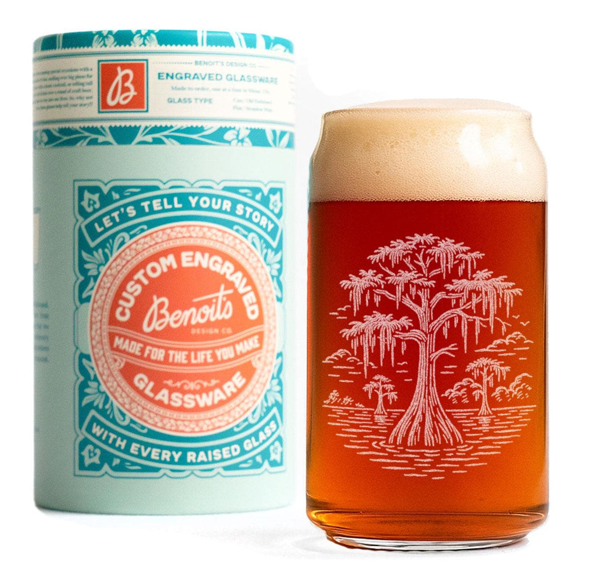 Cypress Tree Drinking Glass, 16oz Beer Can