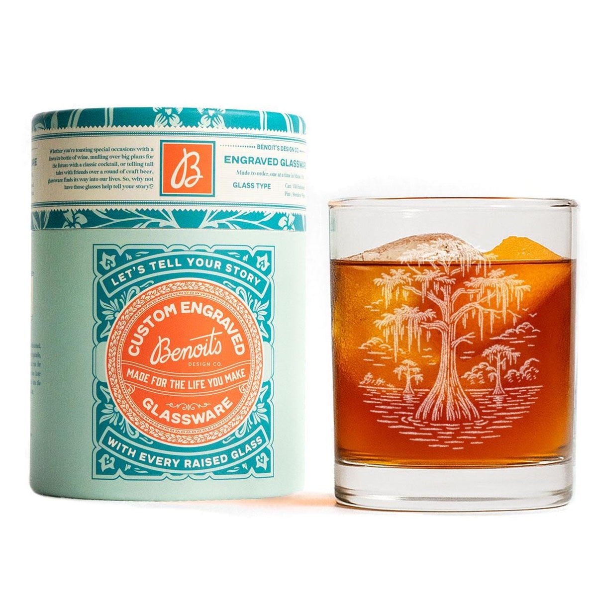 Cypress Tree Drinking Glass, 12oz Old Fashioned