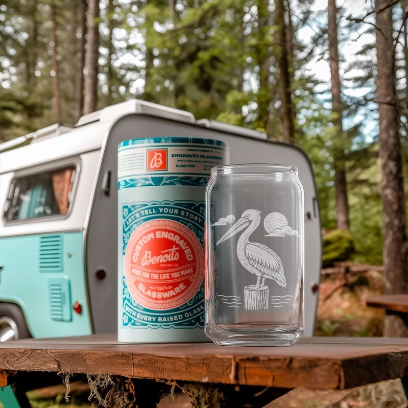Pelican Drinking Glass, 16oz Beer Can