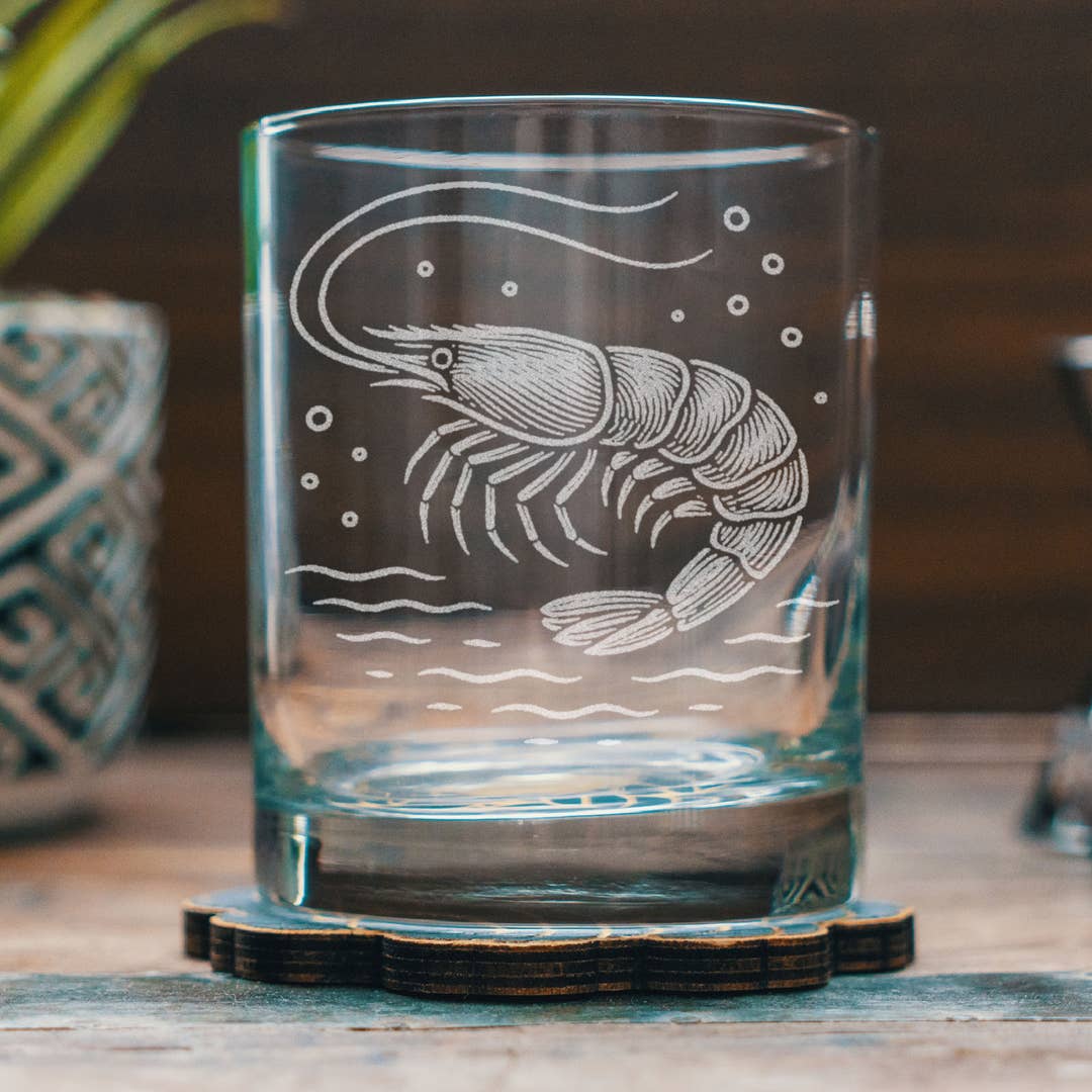 Benoit's Design Co Shrimp Drinking Glass, 12oz Old Fashioned - Little Miss Muffin Children & Home