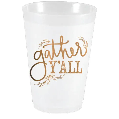 Write Designs /Sassy Cups Sassy Cups Gather Y’all Metallic Bronze Frost Flex Cups, 16 oz - Little Miss Muffin Children & Home