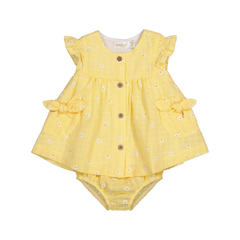 Mayoral Usa Inc Mayoral Button Up Dress with Bloomers in Sunny - Little Miss Muffin Children & Home