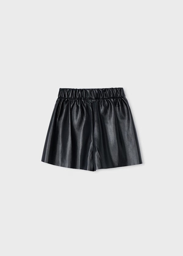 Girls black leather shorts for fall