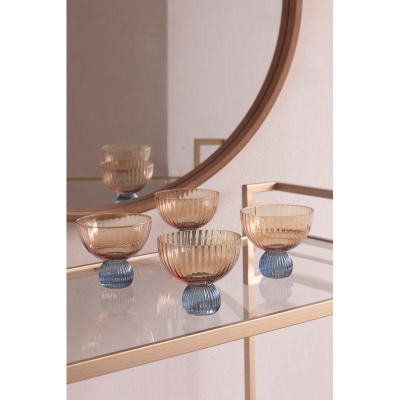 Beatriz Ball Beatriz Ball Glass Venice Coupe Set of 4, Amber & Blue - Little Miss Muffin Children & Home