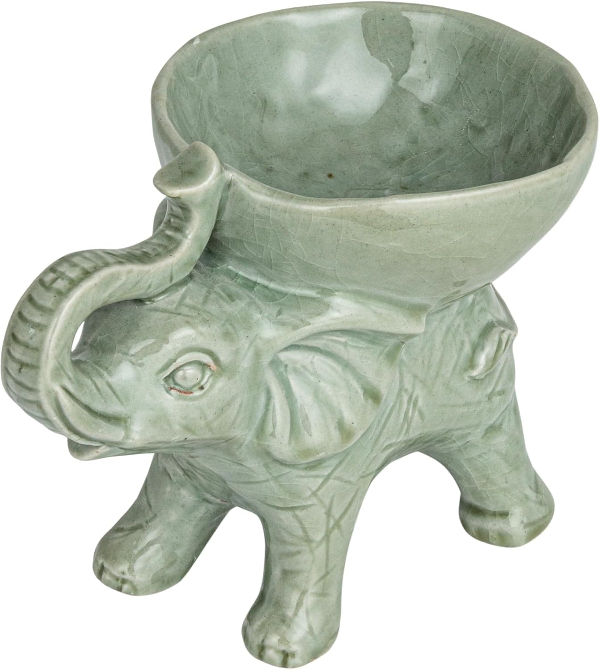 Gray Majestic Stoneware Elephant Serving Bowl
