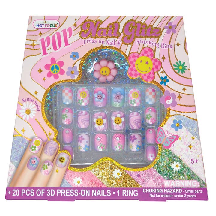 Groovy Flower Pop Nail Glitz