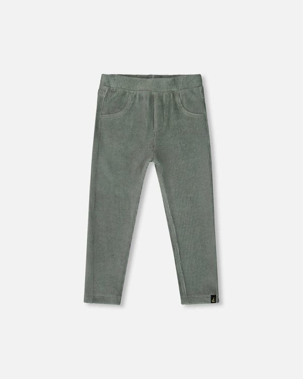 Stretch Velour Tregging in Jadeite