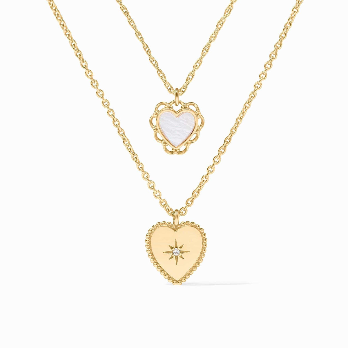 Julie Vos Heart Duo Delicate Necklace with Mother of Pearl - Little Miss Muffin Children & Home