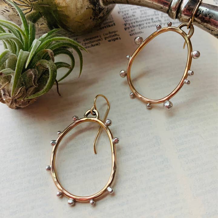 Notions of Lovely Hello Pebble Earrings 14k Gold Fill & Sterling Silver - Little Miss Muffin Children & Home