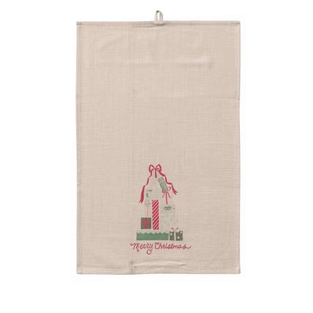holiday presents tea towel