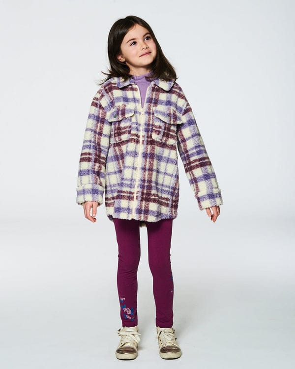 Deux Par Deux Deux Par Deux Overshirt in Plaid Lilac & Off White - Little Miss Muffin Children & Home