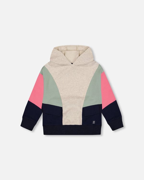 Deux Par Deux Deux Par Deux Hooded Colorblock Sweatshirt Multicolor - Little Miss Muffin Children & Home