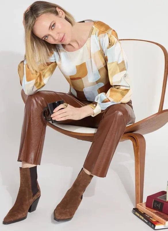 Lysse Lysse Elysse Vegan Leather Ankle Pants in Whiskey - Little Miss Muffin Children & Home