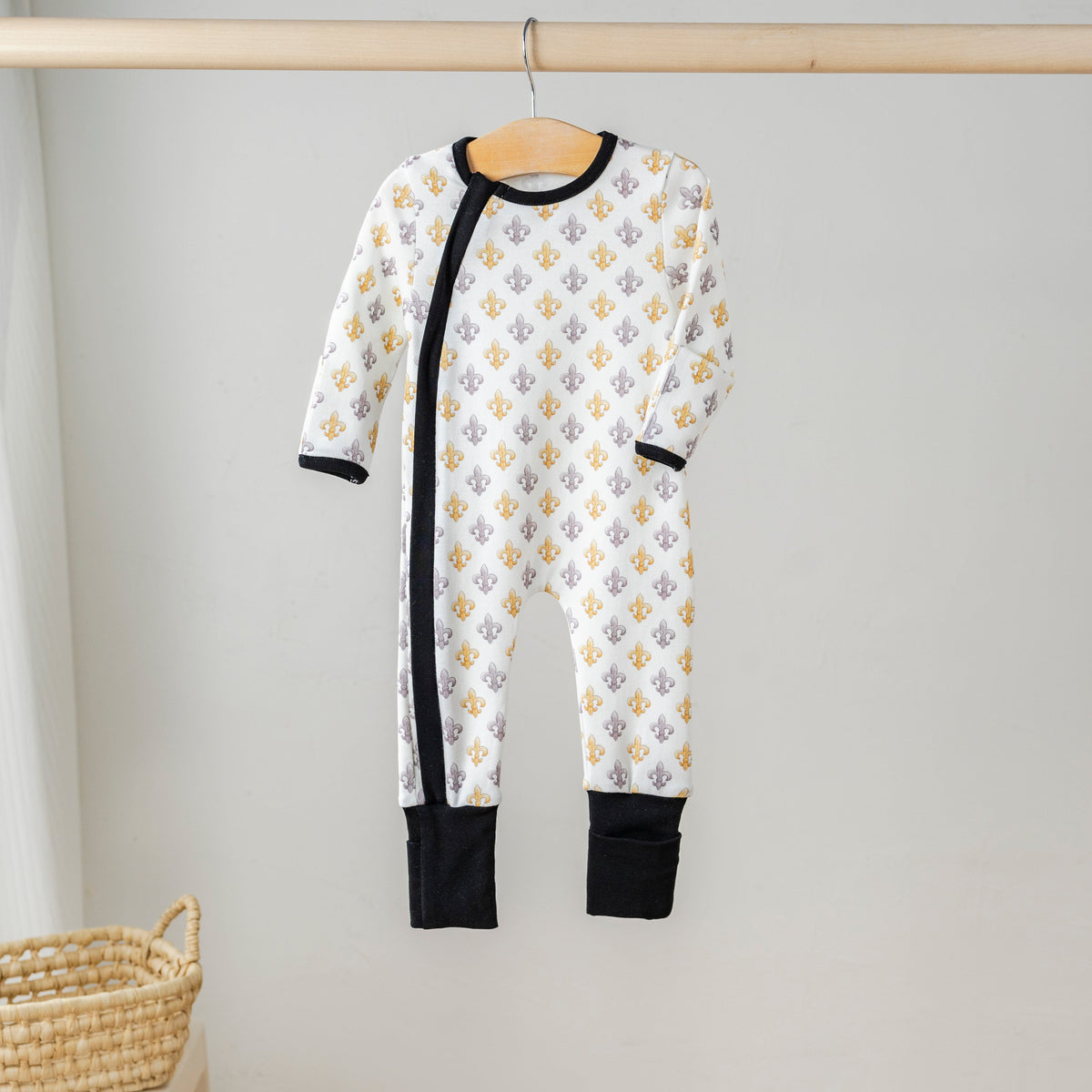 Nola Tawk Black & Gold Fleur De Lis Cotton Pajama Set - Little Miss Muffin Children & Home
