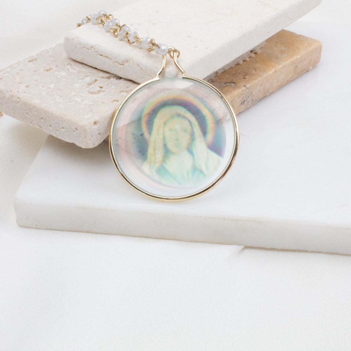 My Saint My Hero Halo Mary Necklace - Little Miss Muffin Children & Home