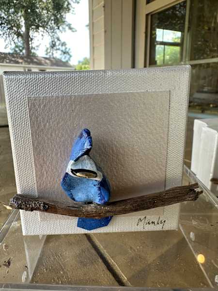 Dana Manly Art Blue Bird 4x4 - Little Miss Muffin Children & Home