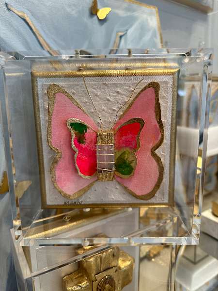 Dana Manly Art Watercolor Butterfly in Shadowbox 6x6 - Little Miss Muffin Children & Home
