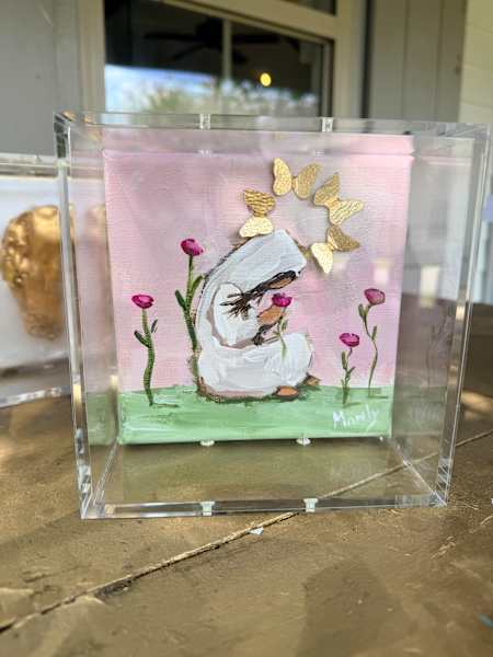Dana Manly Art Mary and the Flowers 6”x6” Shadowbox - Little Miss Muffin Children & Home