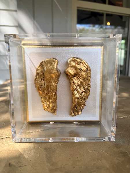 Dana Manly Art Guardian Angel Wings In Shadowbox 6x6 - Little Miss Muffin Children & Home
