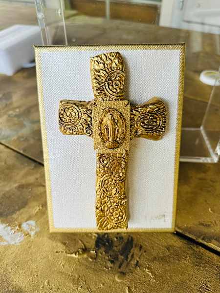 Dana Manly Art Gold Cross on Canvas Art, Assorted - Little Miss Muffin Children & Home