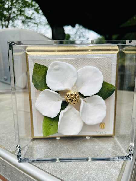 Dana Manly Art Mary Magnolia with Miraculous Medal 6x6 in Shadowbox - Little Miss Muffin Children & Home