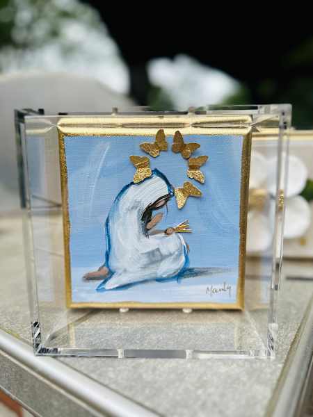 Mary and Jesus Butterfly Hall 6”x6” Shadowbox