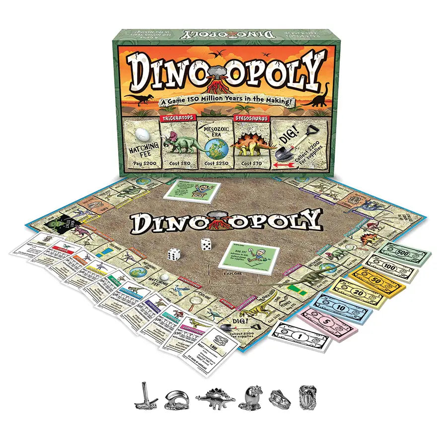 Outset Games and Cobble Hill Puzzles Dino Opoly Board Game, by Late for the Sky - Little Miss Muffin Children & Home