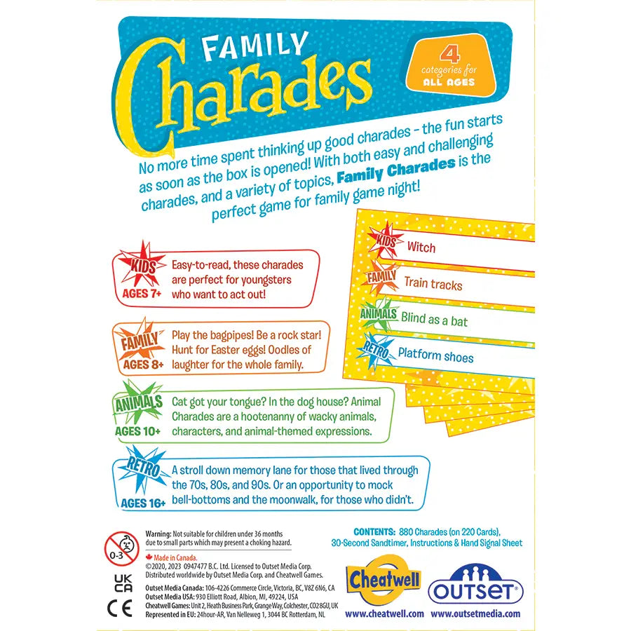 Outset Games and Cobble Hill Puzzles Outset Family Charades Game, Retro Design, Ages 10+ - Little Miss Muffin Children & Home