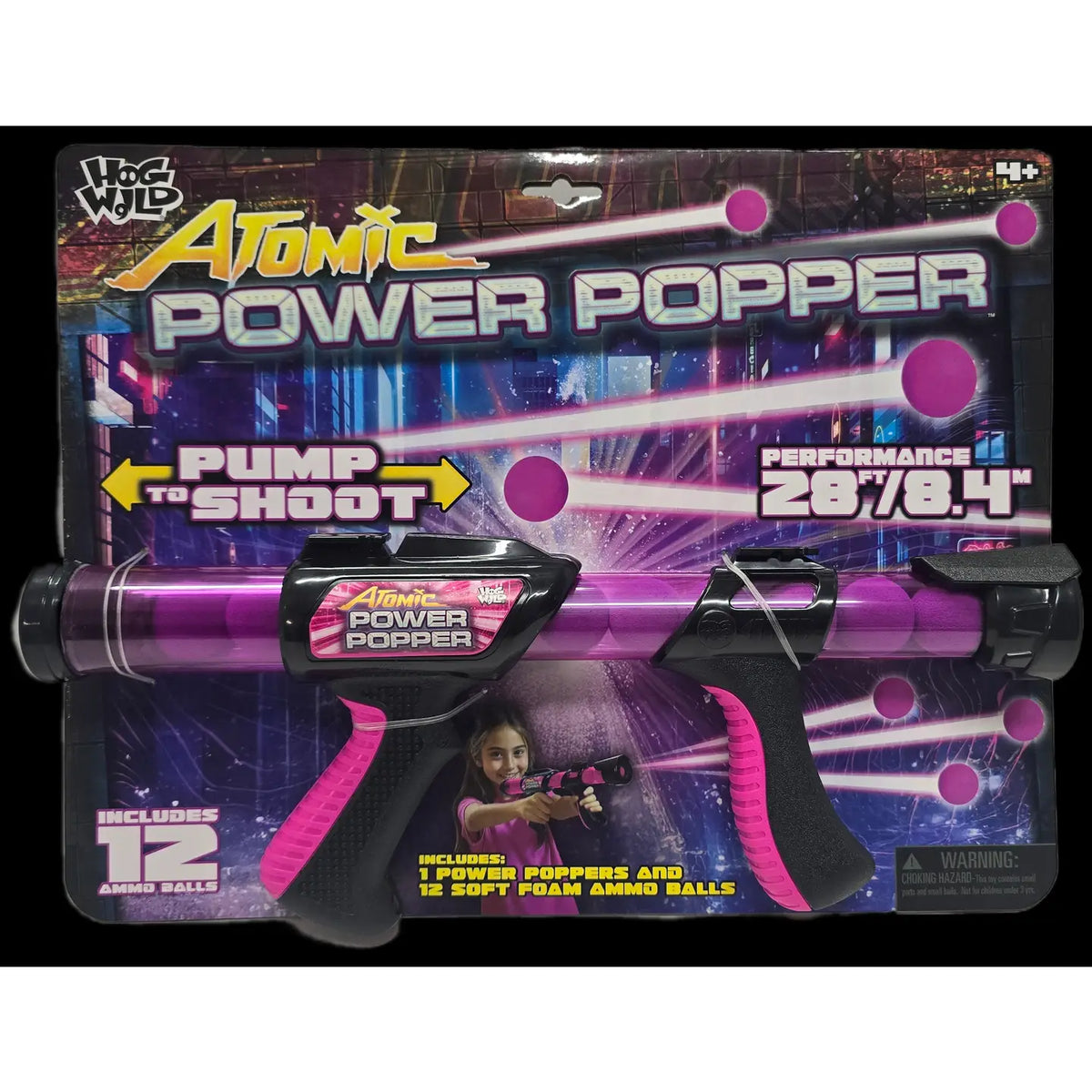 Hog Wild Toys Pink Atomic Power Popper Rocking Target Foam Ball Blaster - Little Miss Muffin Children & Home