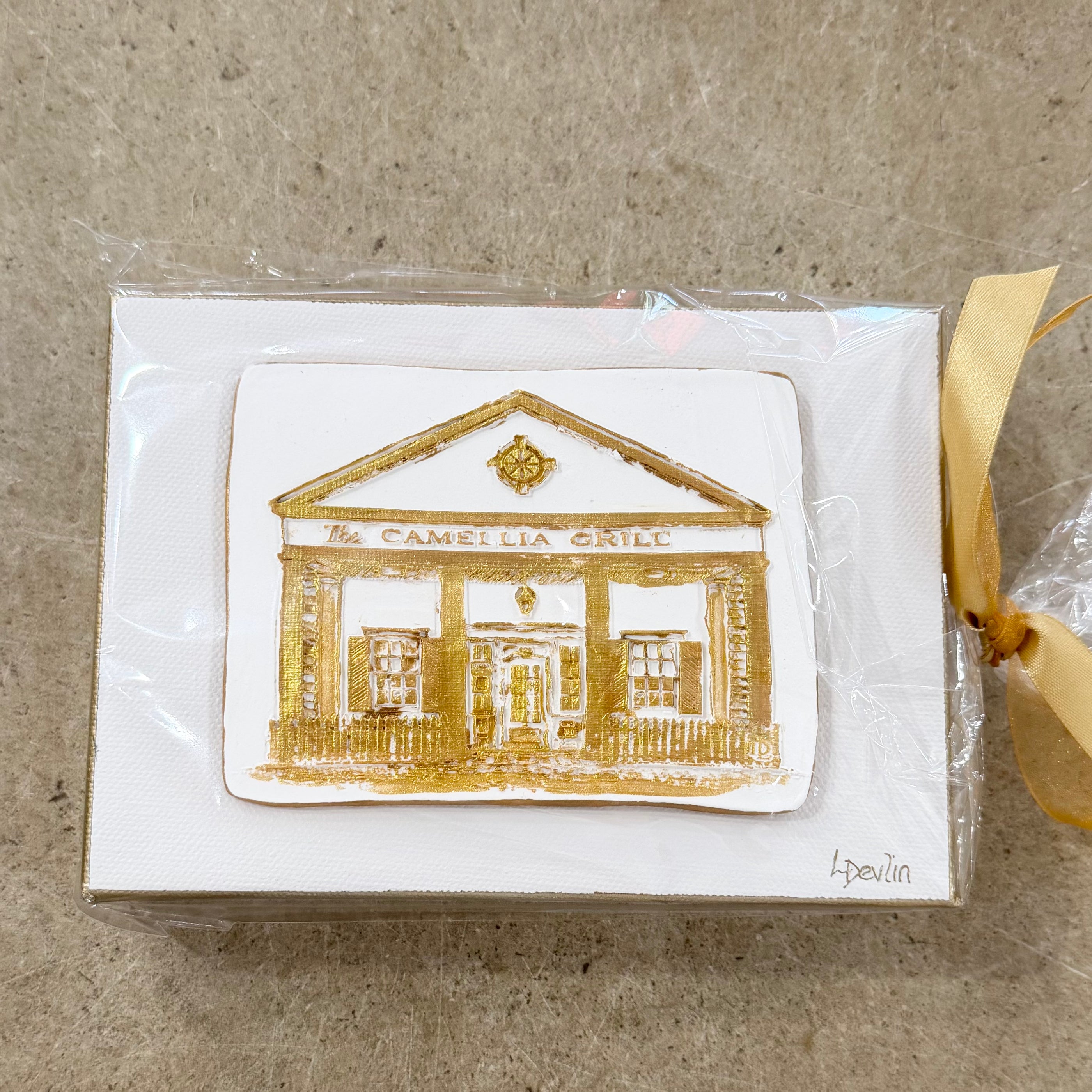 Lisa Devlin Designs Camellia Grill Clay Artwork on Canvas | New Orleans Wall Art by Lisa Devlin - Little Miss Muffin Children & Home