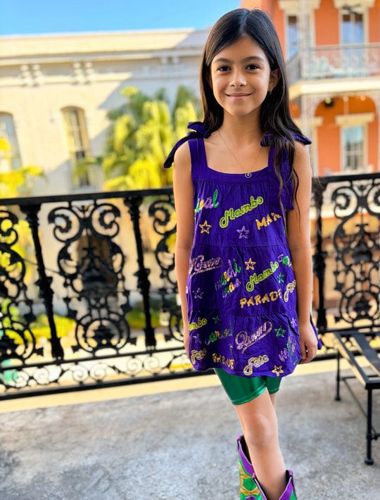 Mardi Gras Creations Mardi Gras Creations Youth Mardi Gras Explosion Viscose Dress - Purple - Little Miss Muffin Children & Home
